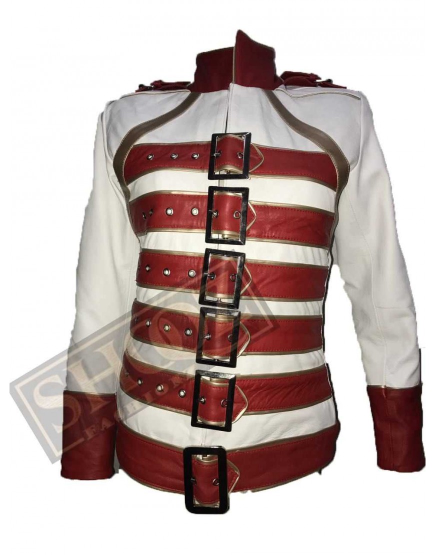 New Women's Freddie Mercury Concert Military Women Motorcycle Jacket